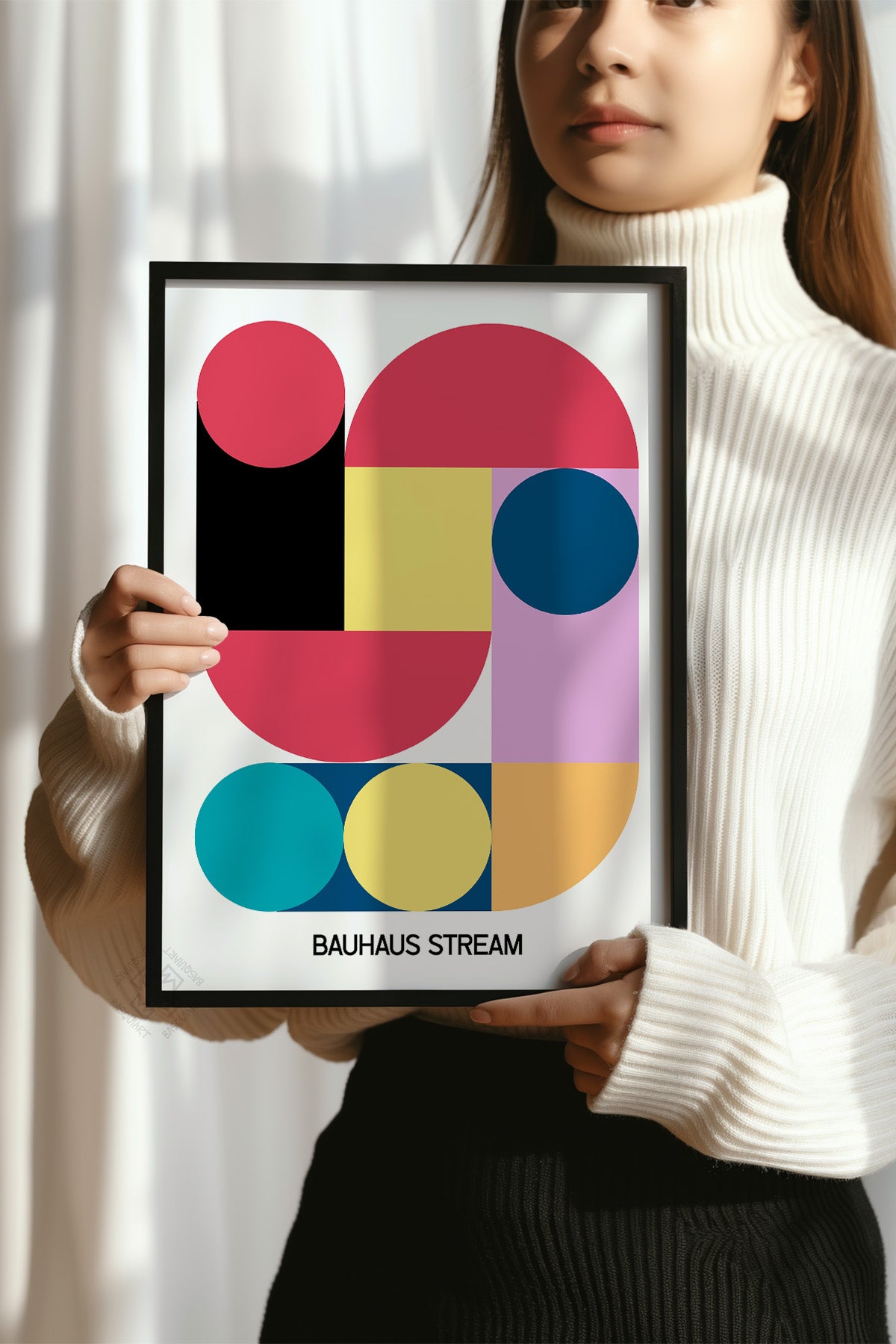 Bauhaus Serisi Siyah Çerçeveli Poster, Tablo No:122