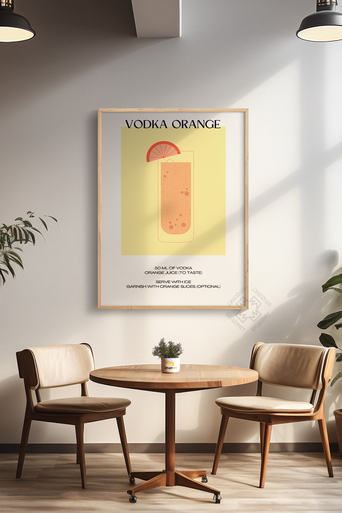 Kokteyl Serisi Ahşap Çerçeveli Poster, Tablo, Cafe, Restoran, Mutfak Duvar Dekoru No:18