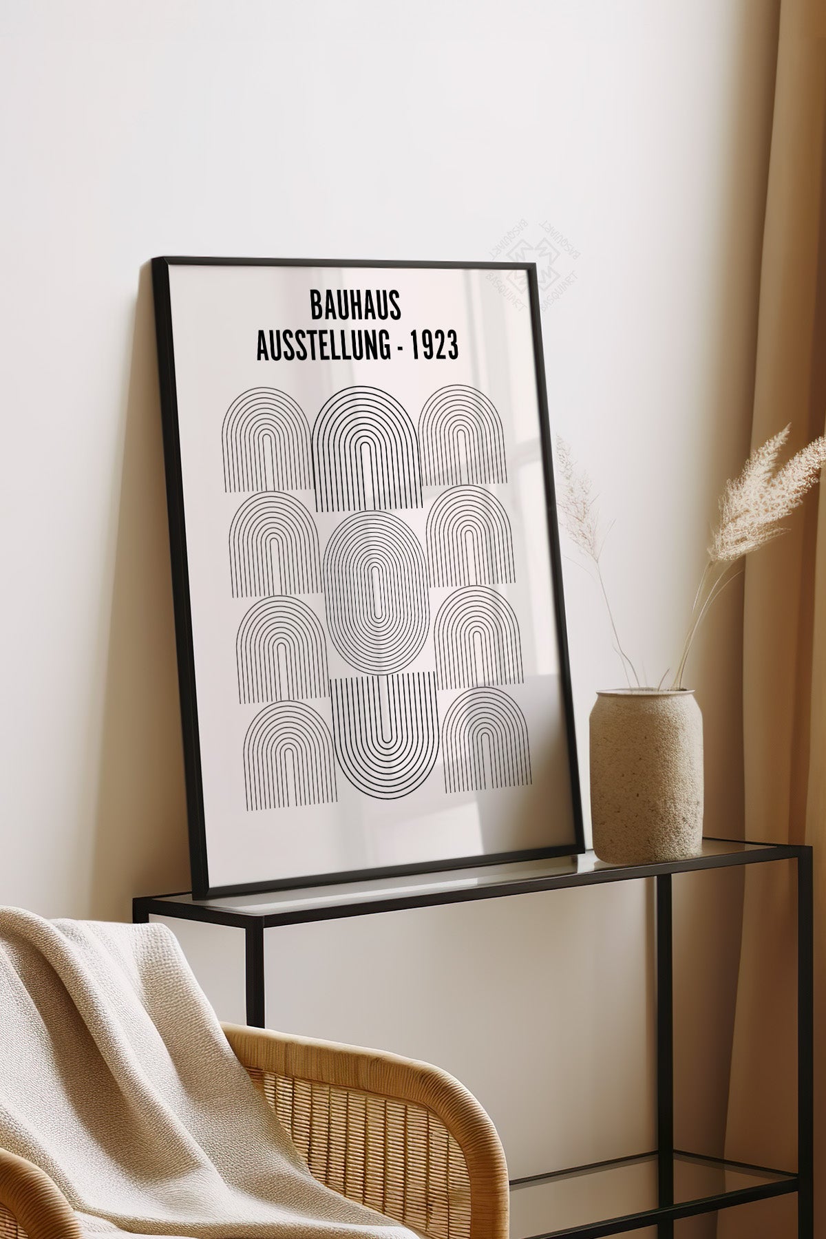 Bauhaus Serisi Siyah Çerçeveli Poster, Tablo No:112