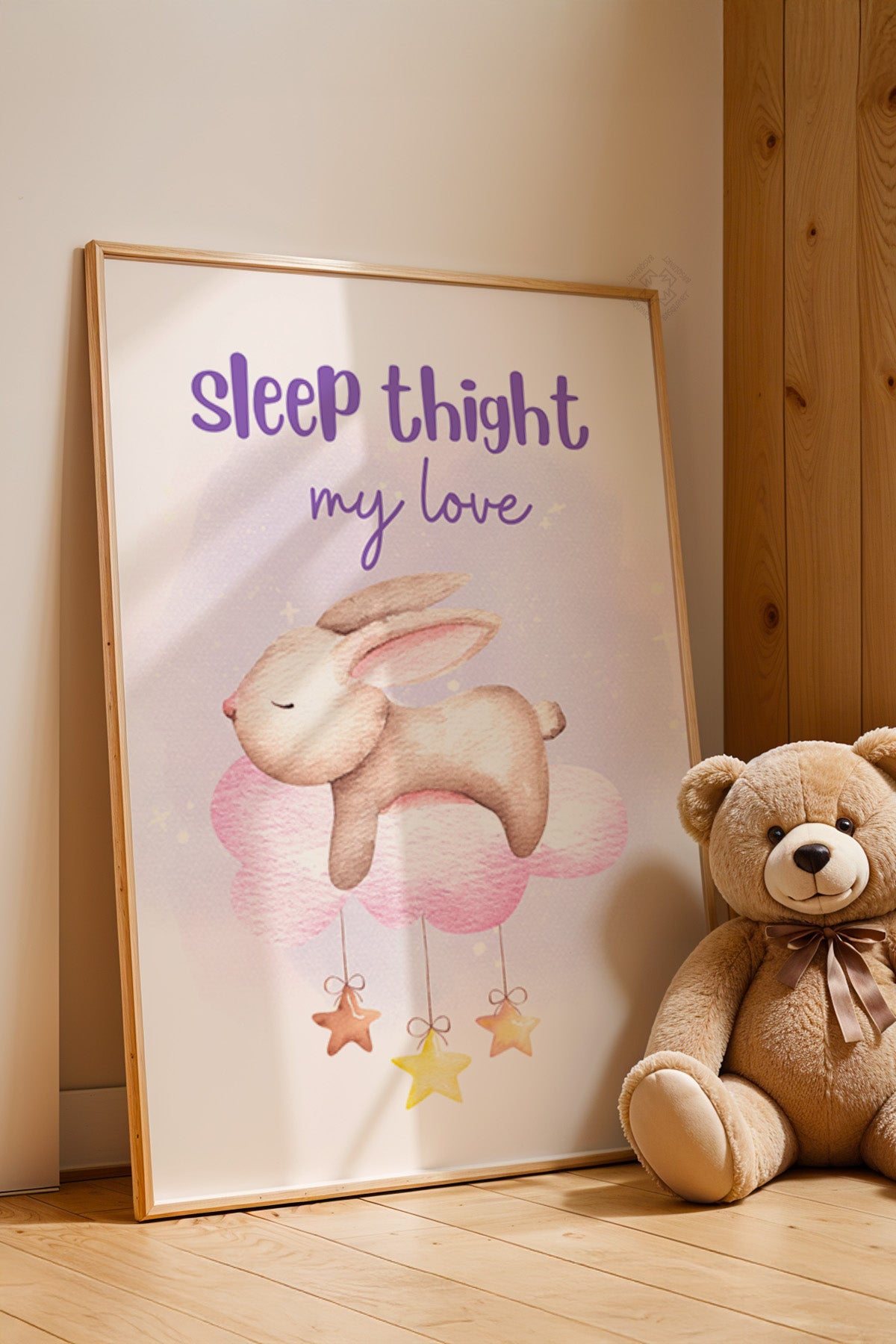 Çocuk Odası, Bebek Odası Ahşap Çerçeveli Poster, Tablo No:28