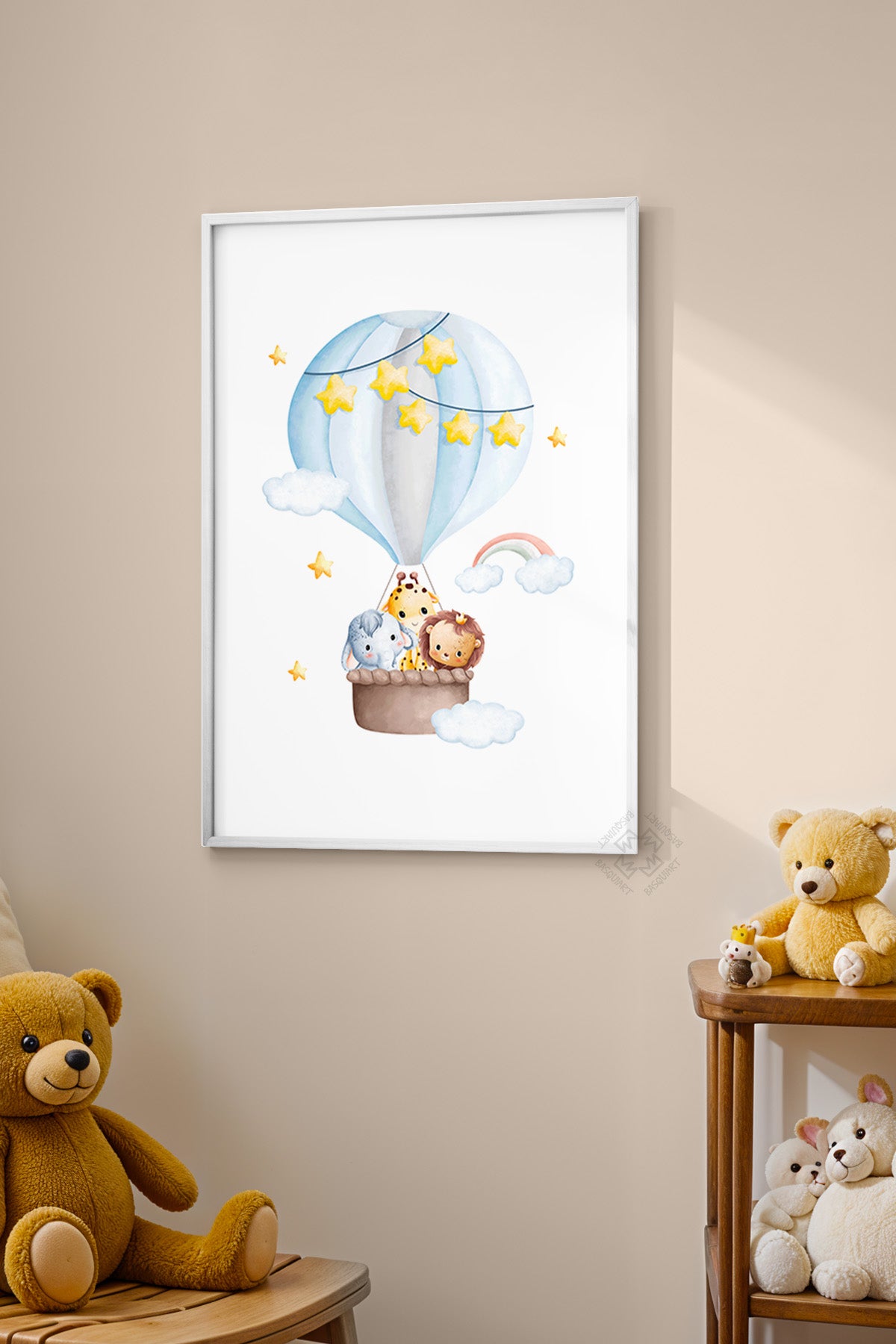 Çocuk Odası, Bebek Odası Beyaz Çerçeveli Poster, Tablo No:9