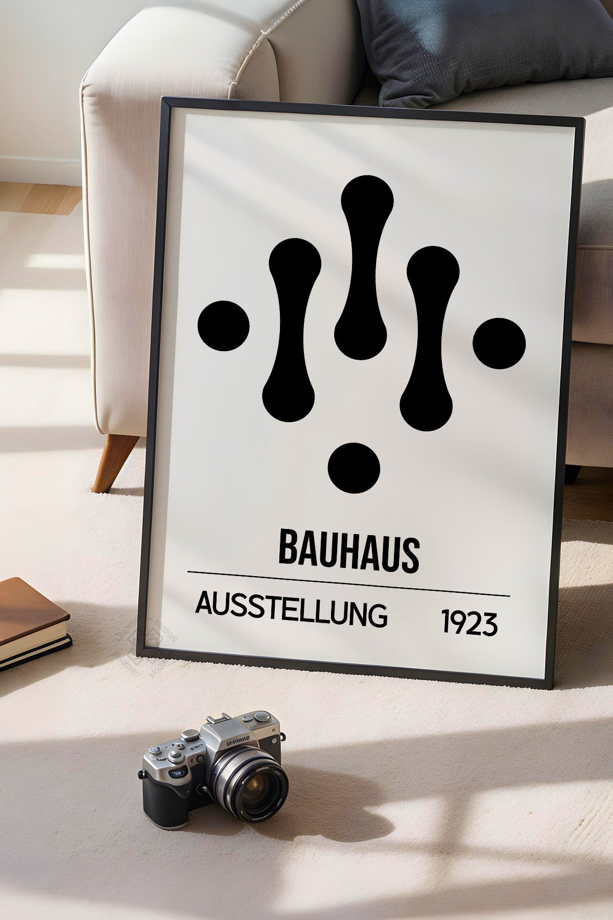 Bauhaus Serisi Siyah Çerçeveli Poster, Tablo No:125