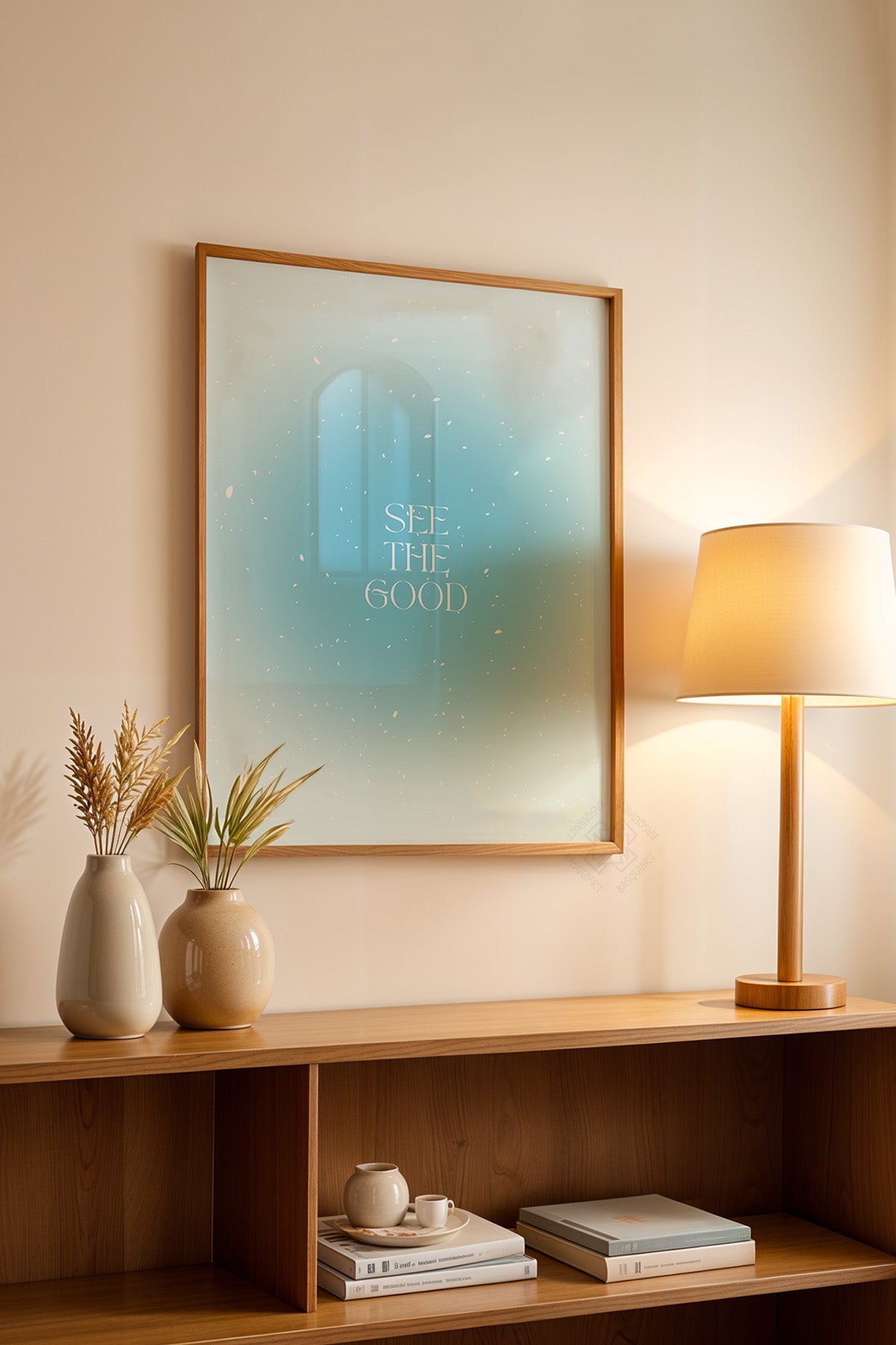 Aura Serisi Ahşap Çerçeveli Poster, Tablo No:103
