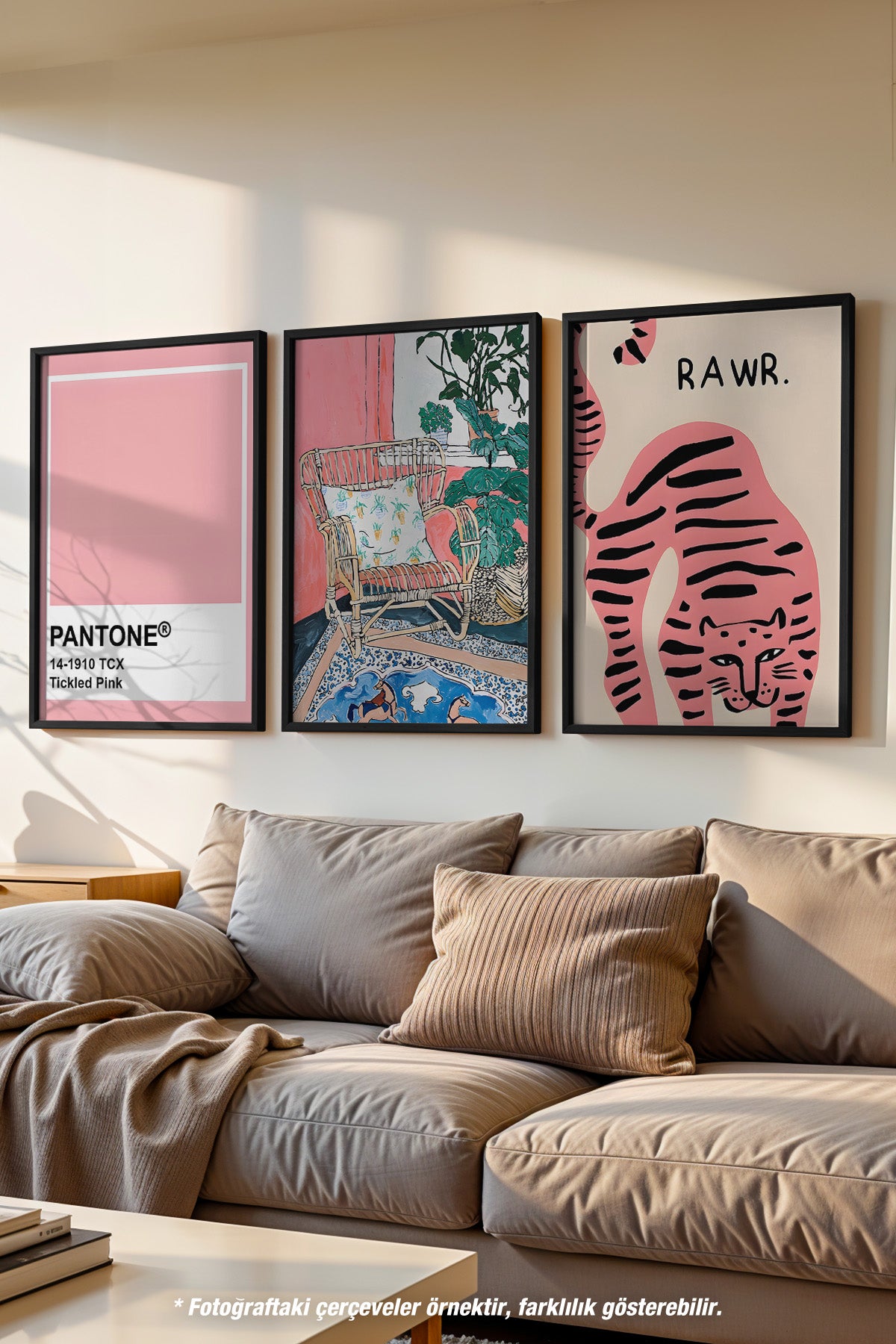 Grafik Tasarım 3'lü Siyah Çerçeveli Poster, Tablo Seti No:27