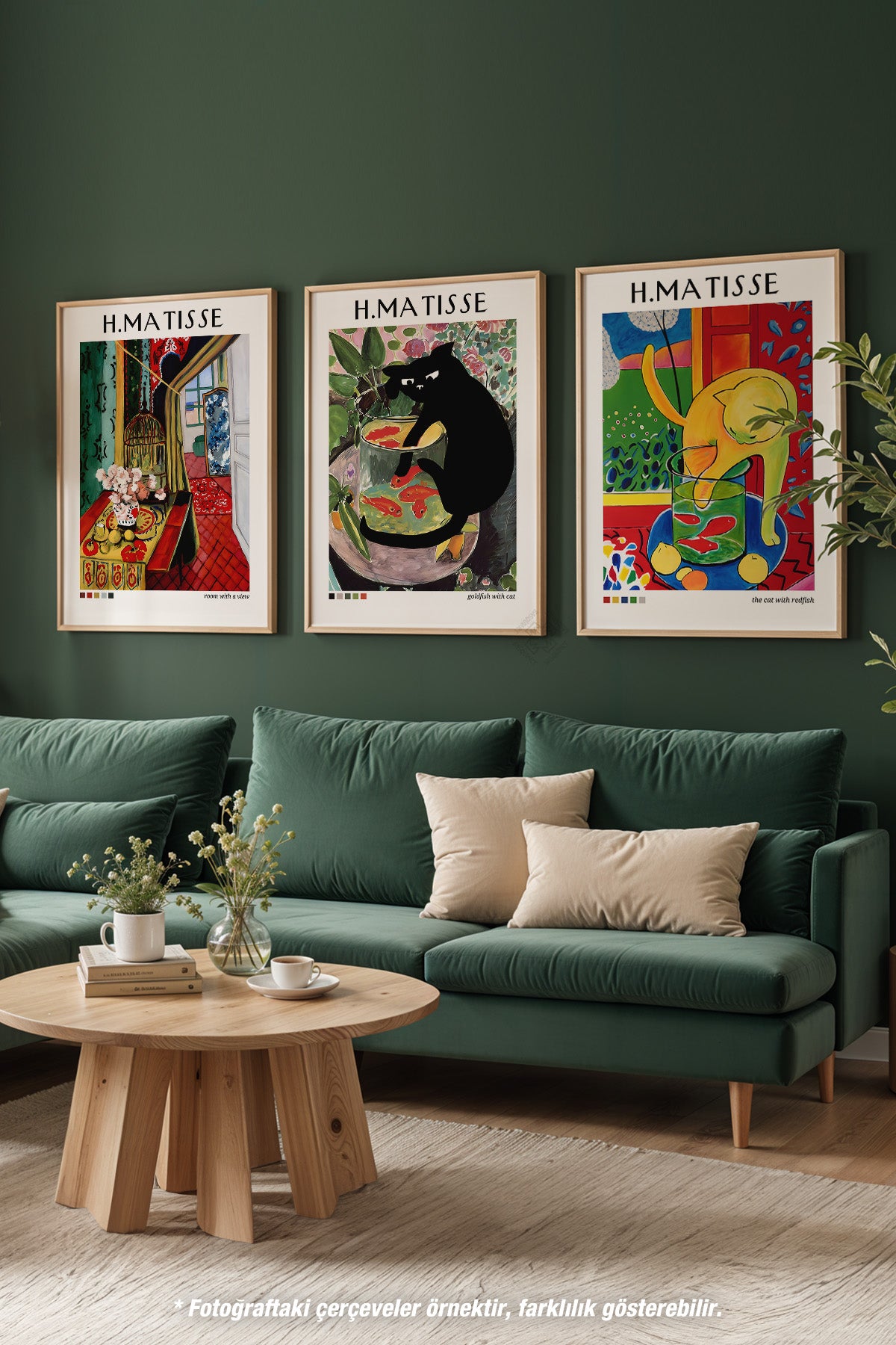 Matisse 3'lü Ahşap Çerçeveli Poster, Tablo Seti No:39