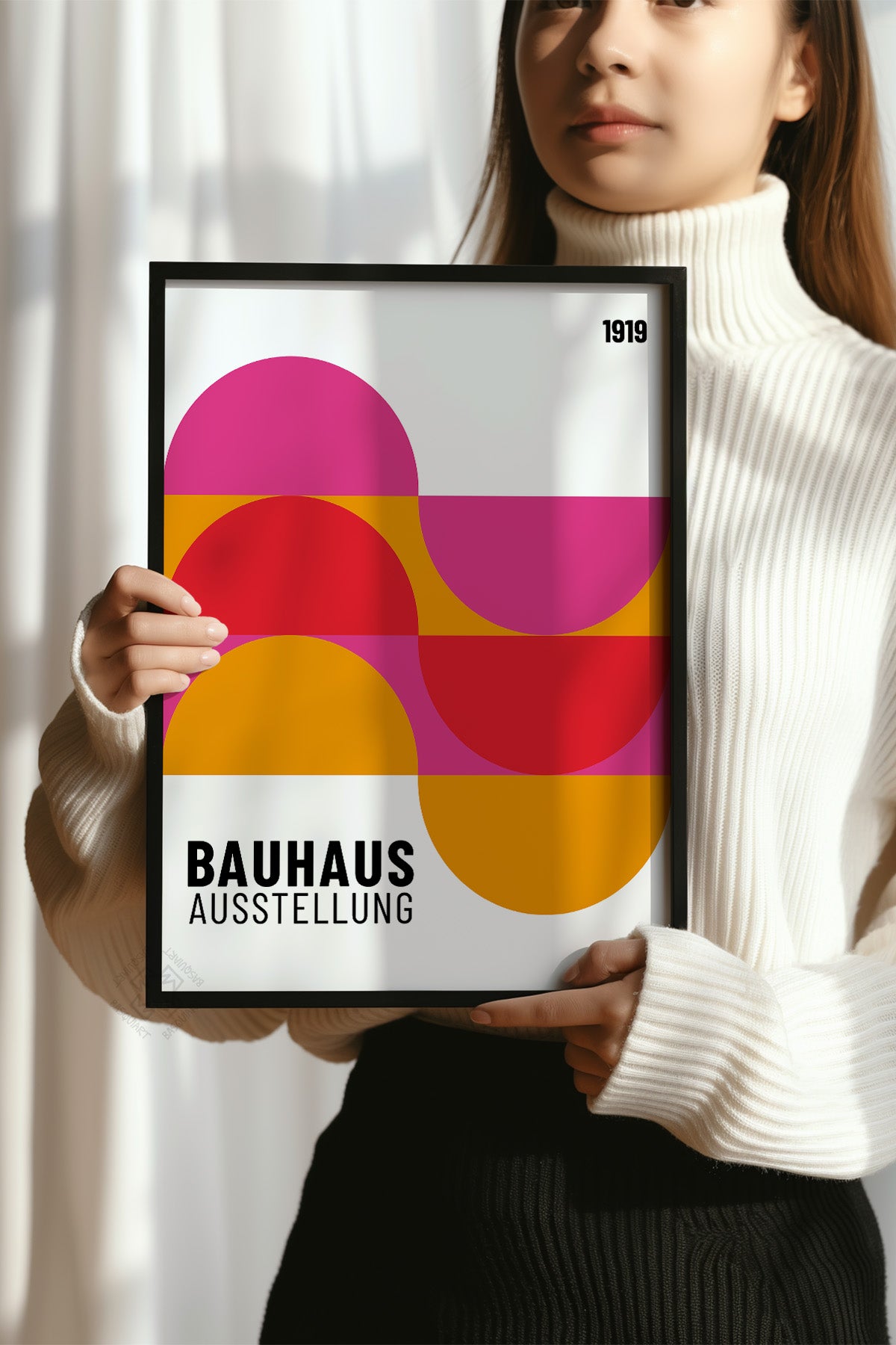 Bauhaus Serisi Siyah Çerçeveli Poster, Tablo No:87