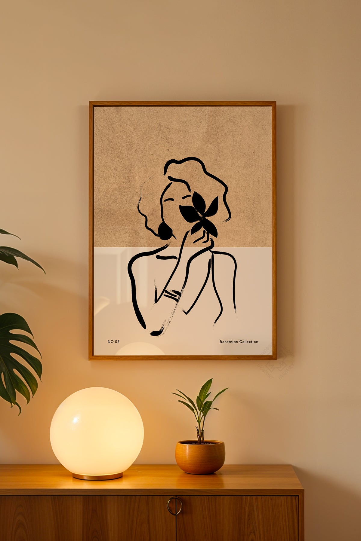 Bohemian Serisi Ahşap Çerçeveli Poster, Tablo No:88
