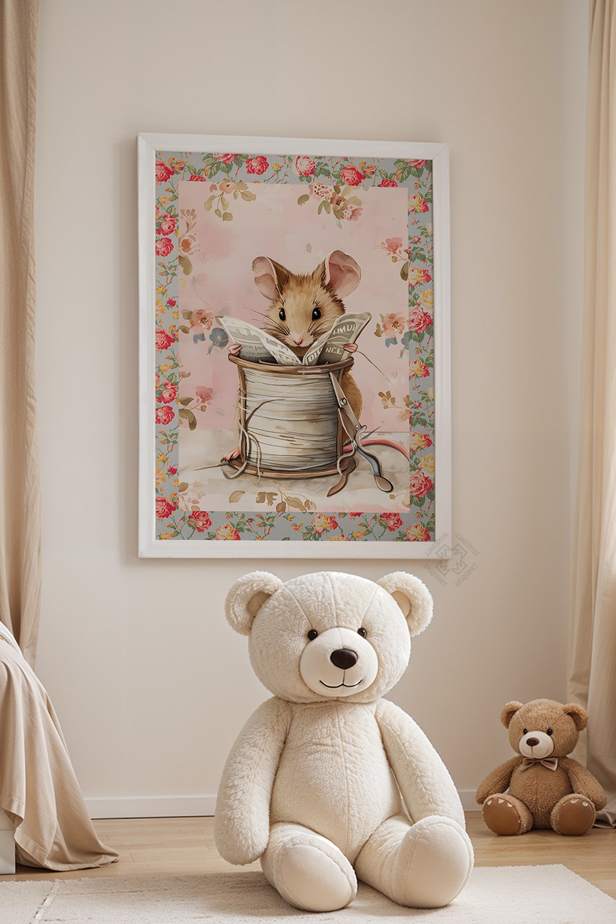 Çocuk Odası, Bebek Odası Beyaz Çerçeveli Poster, Tablo No:66