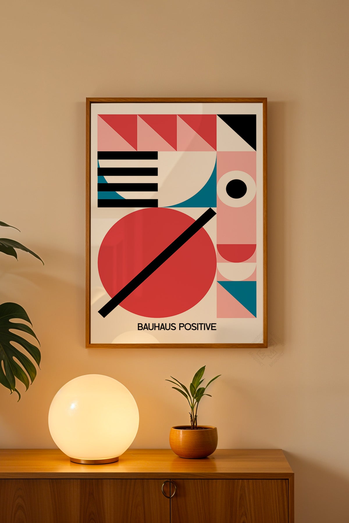 Bauhaus Serisi Ahşap Çerçeveli Poster, Tablo No:120