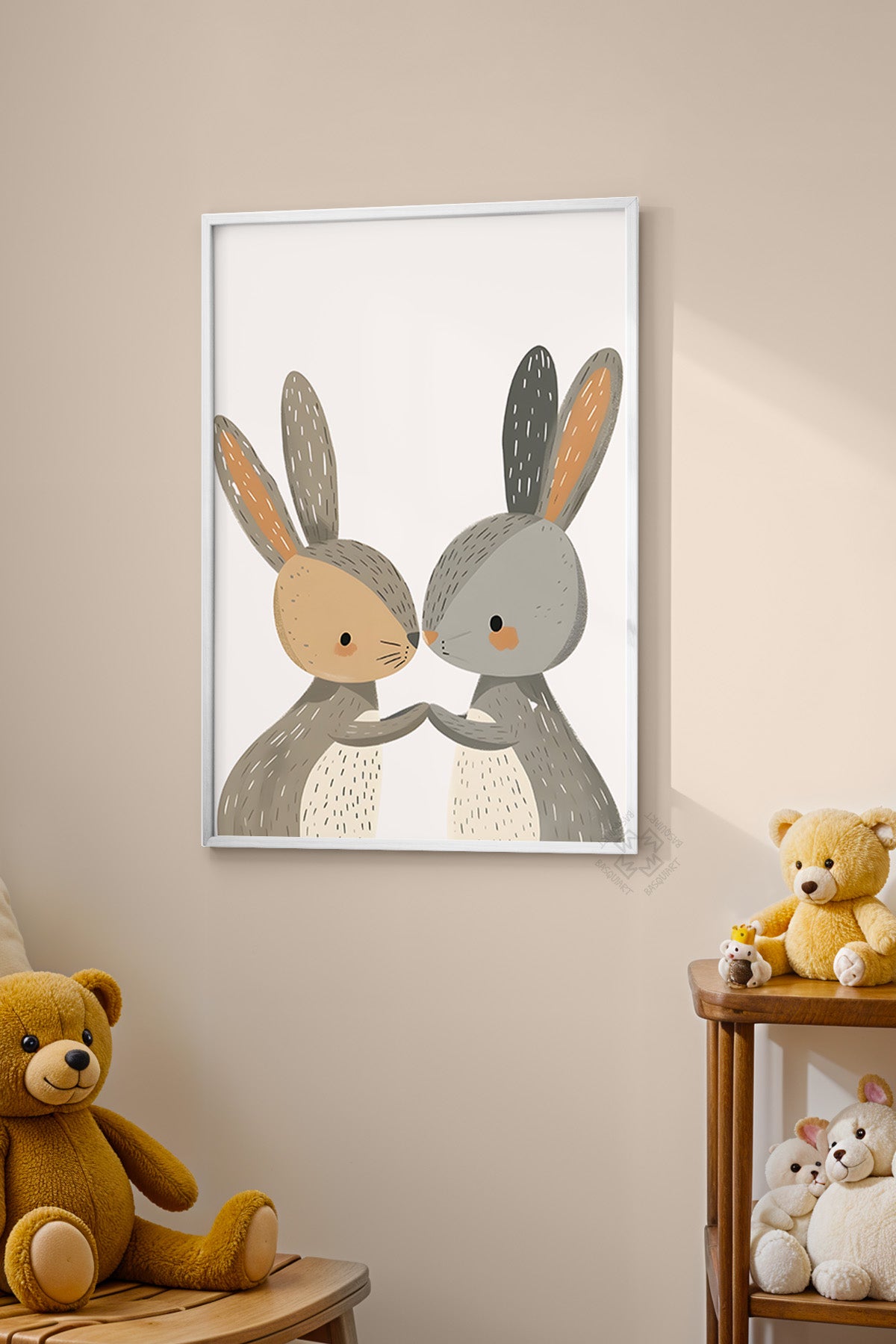 Çocuk Odası, Bebek Odası Beyaz Çerçeveli Poster, Tablo No:80