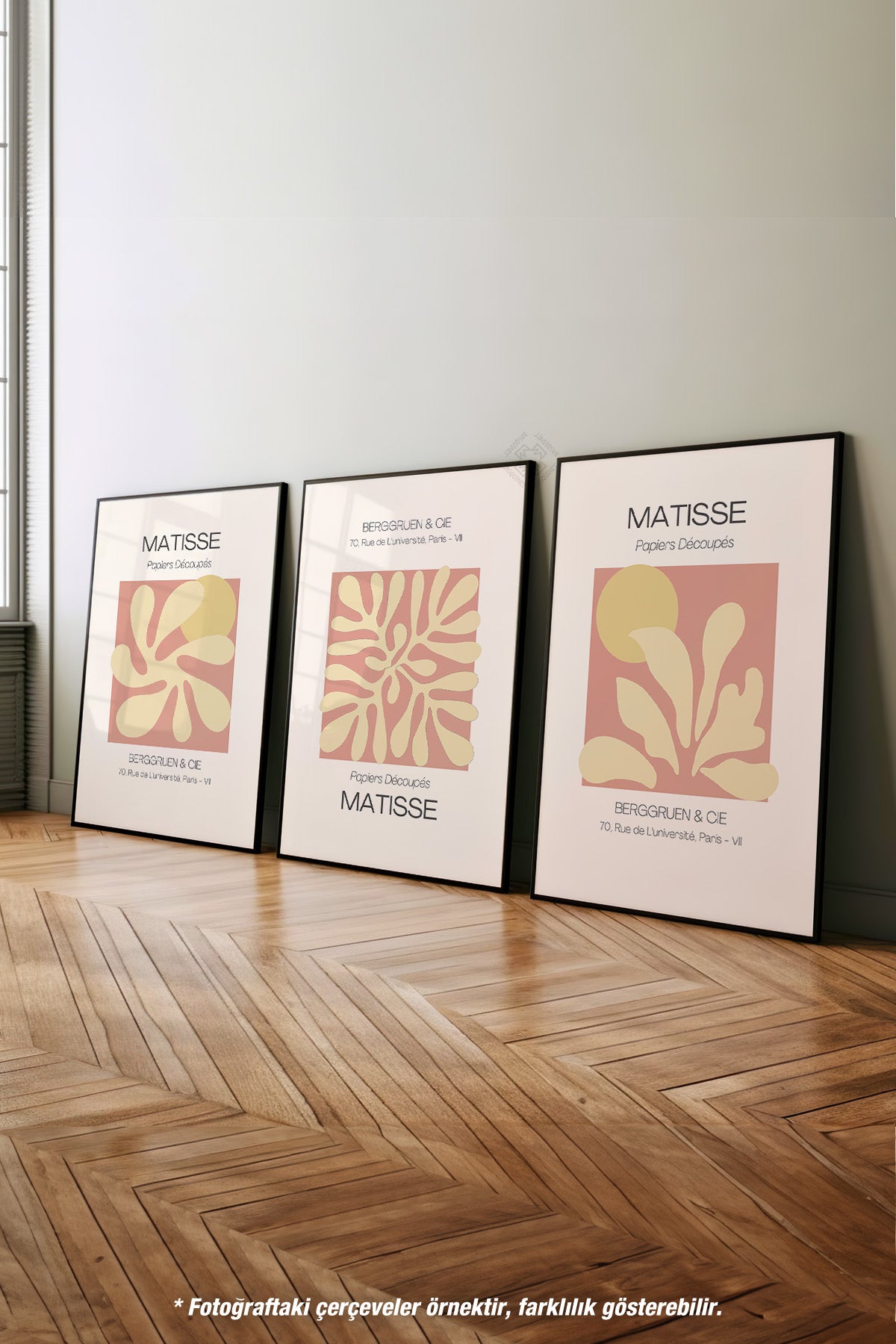 Dekoratif Matisse 3'lü Siyah Çerçeveli Poster, Tablo Seti No:36