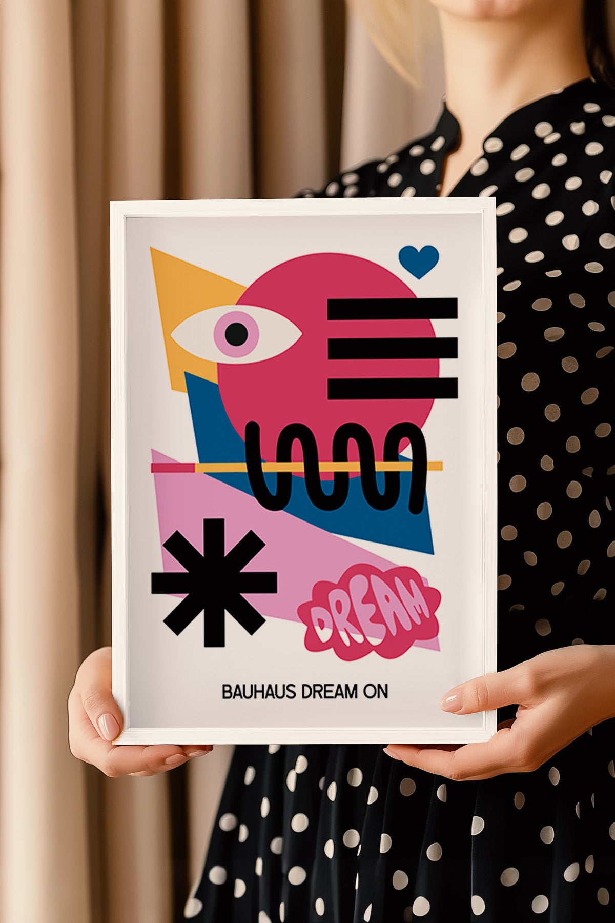 Bauhaus Serisi Beyaz Çerçeveli Poster, Tablo No:117