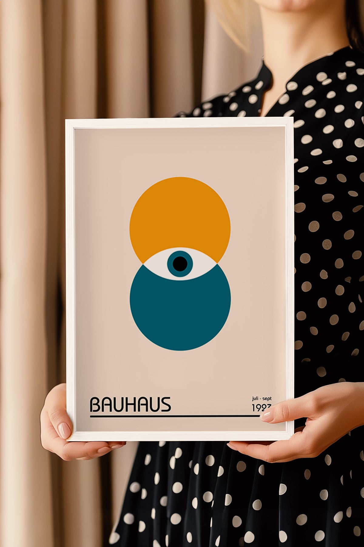 Bauhaus Serisi Beyaz Çerçeveli Poster, Tablo No:21
