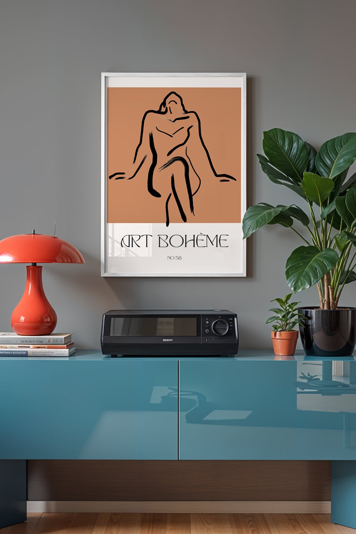 Bohemian Serisi Beyaz Çerçeveli Poster, Tablo No:102