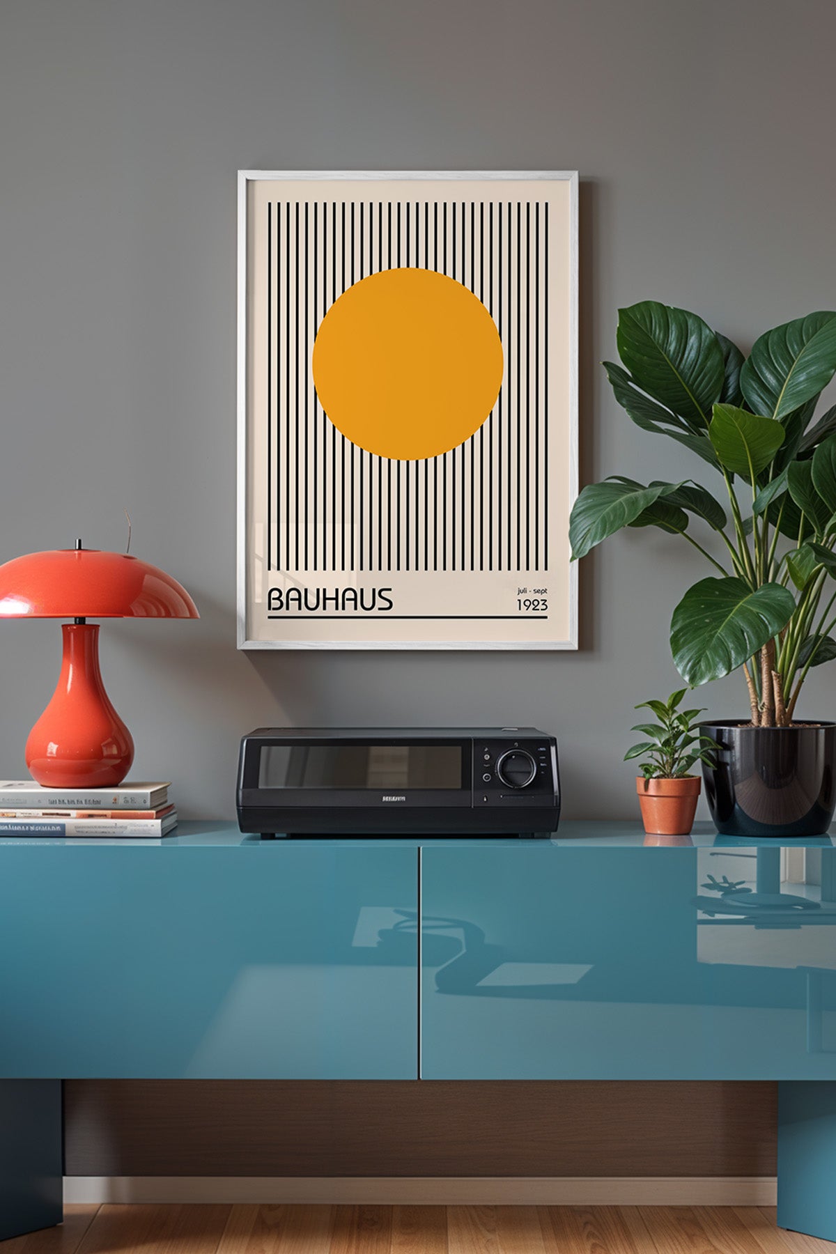 Bauhaus Serisi Beyaz Çerçeveli Poster, Tablo No:24