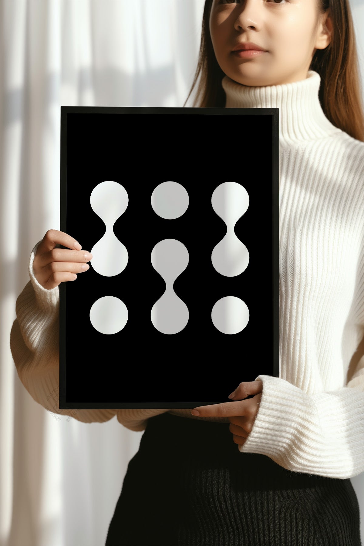 Bauhaus Serisi Siyah Çerçeveli Poster, Tablo No:42