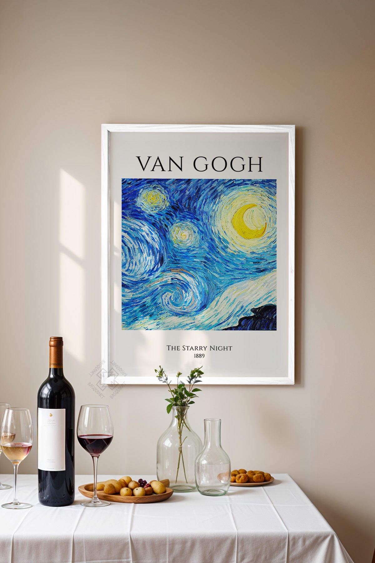 Vincent Van Gogh Serisi Beyaz Çerçeveli Poster, Tablo Duvar Dekoru No:2