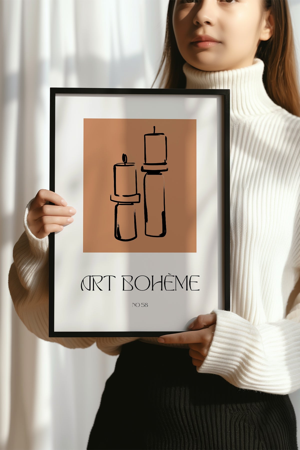 Bohemian Serisi Siyah Çerçeveli Poster, Tablo No:66