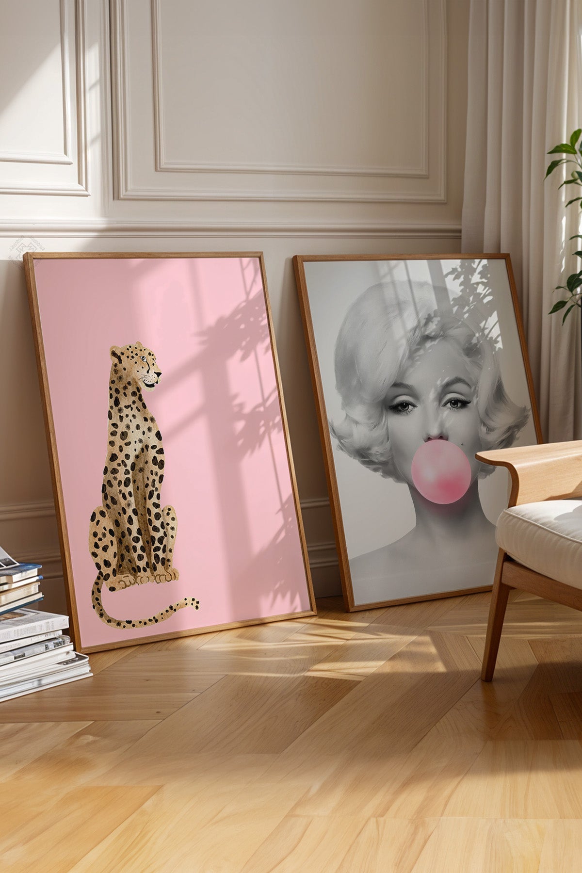 Marilyn Monroe 2'li Ahşap Çerçeveli Poster, Tablo Seti No:6