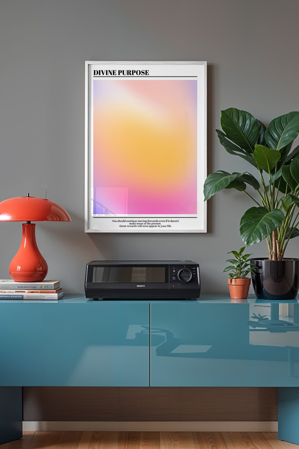 Aura Serisi Beyaz Çerçeveli Poster, Tablo No:141