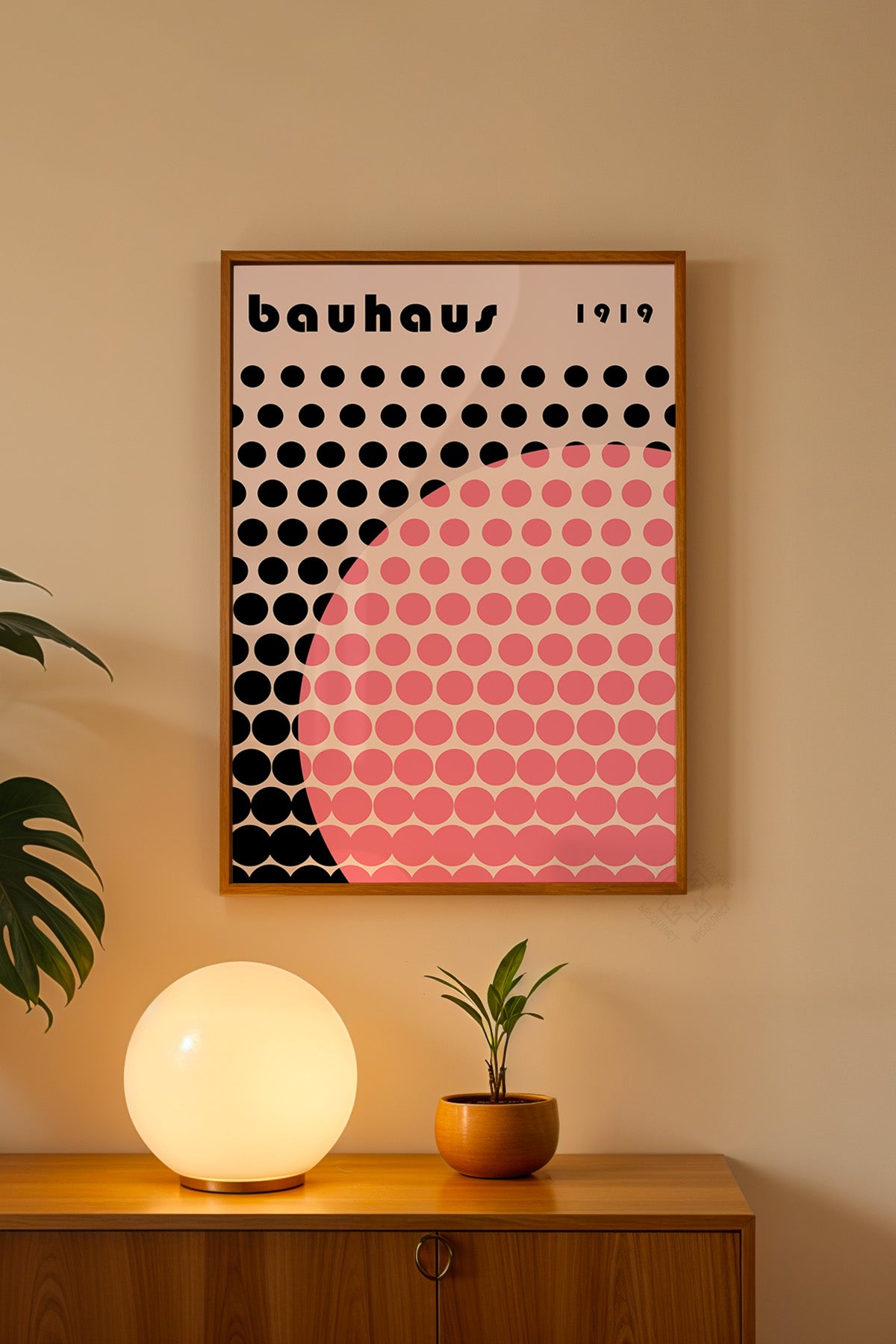 Bauhaus Serisi Ahşap Çerçeveli Poster, Tablo No:72