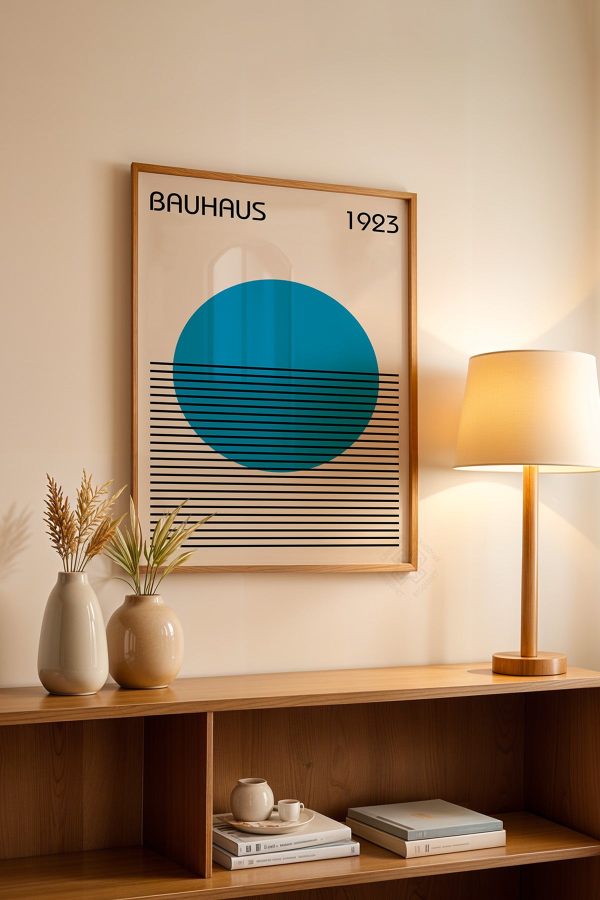 Bauhaus Serisi Ahşap Çerçeveli Poster, Tablo No:17