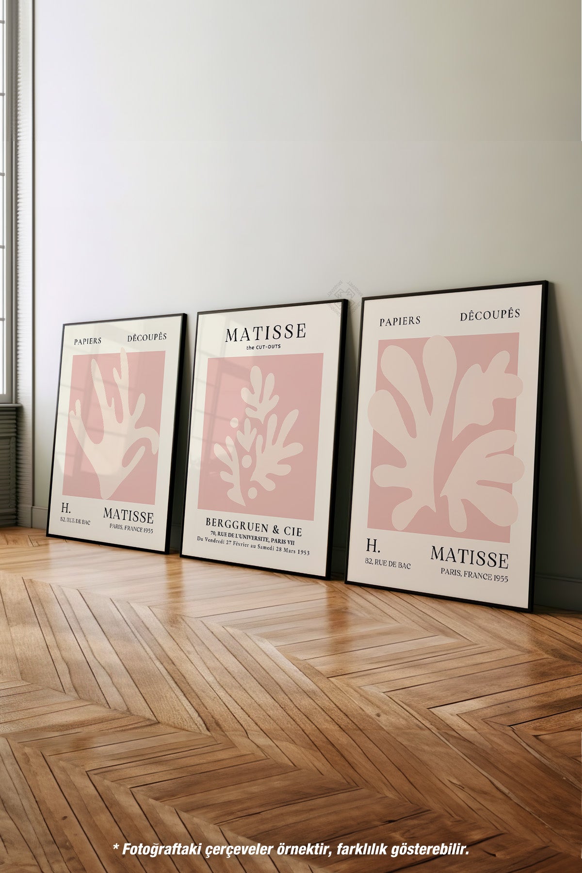 Matisse Minimal 3'lü Siyah Çerçeveli Poster, Tablo Seti No:21
