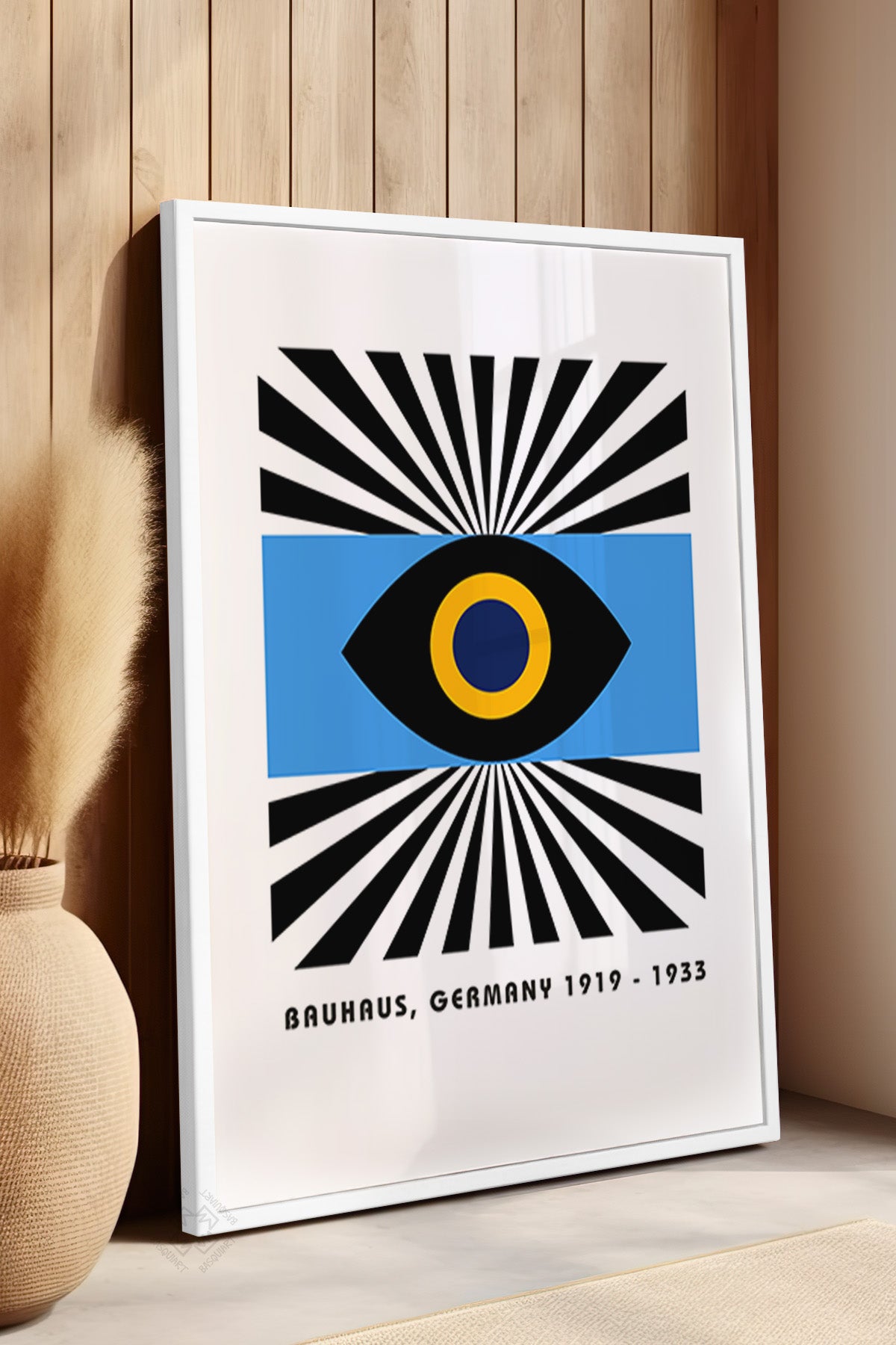 Bauhaus Serisi Beyaz Çerçeveli Poster, Tablo No:114
