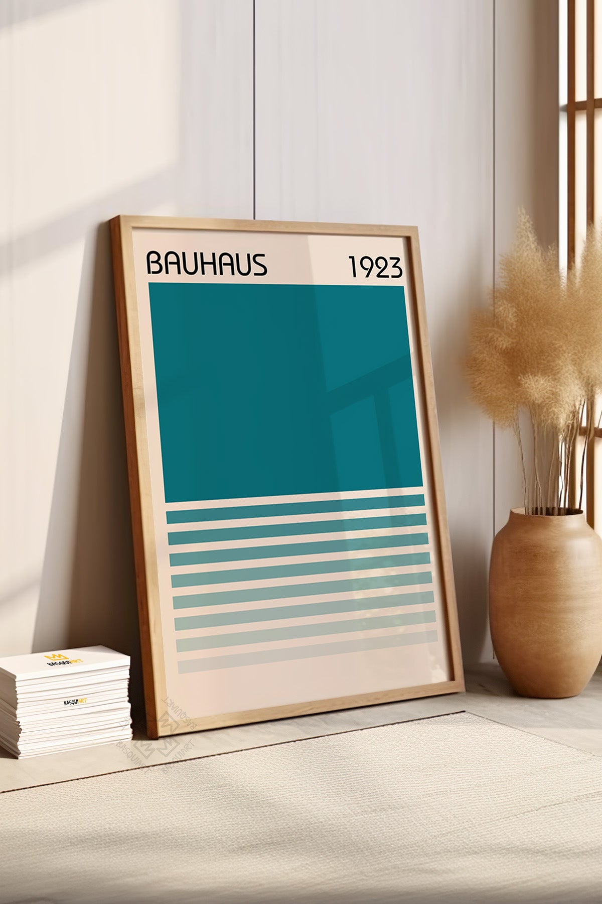 Bauhaus Serisi Ahşap Çerçeveli Poster, Tablo No:19