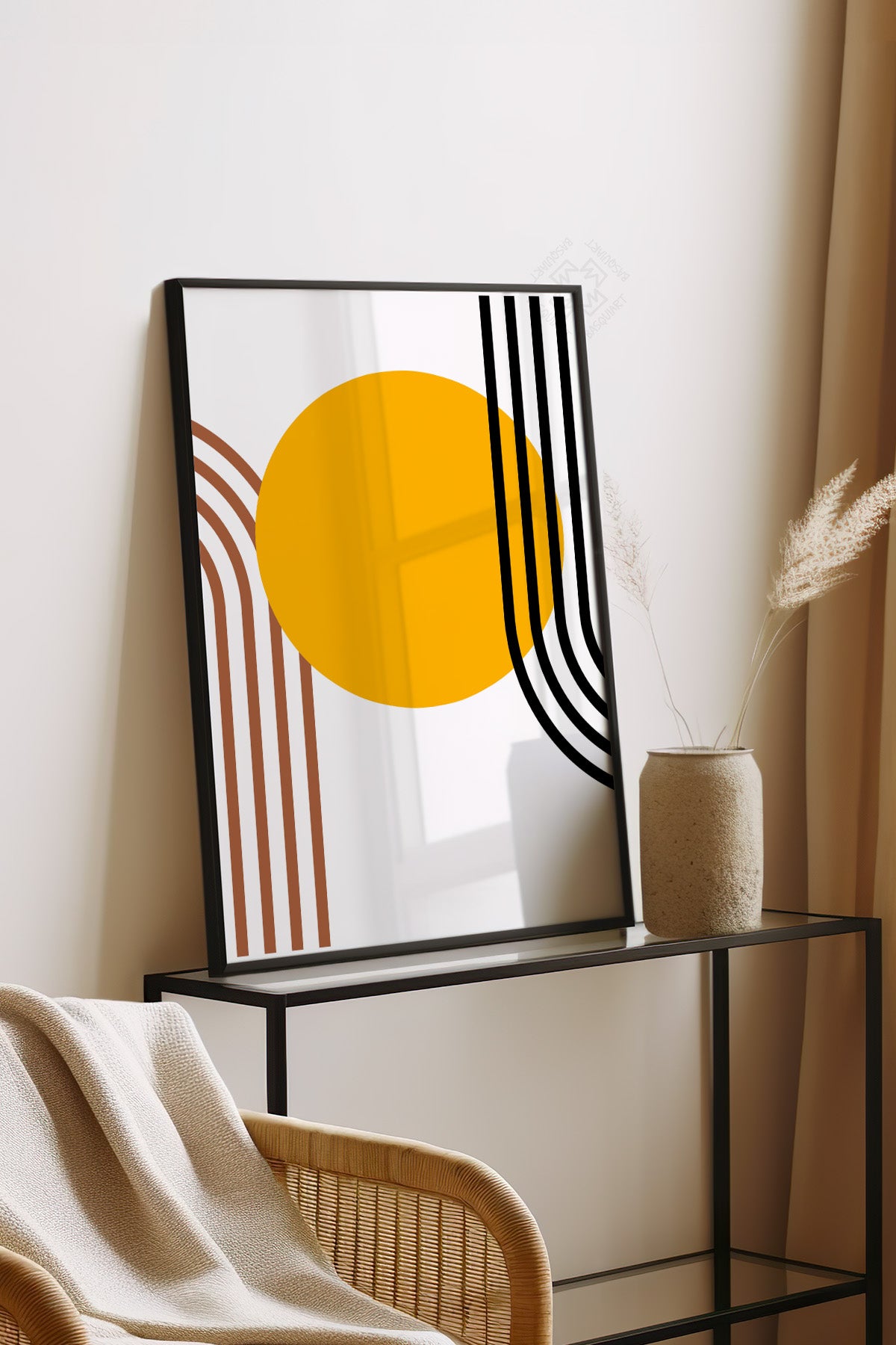 Bauhaus Serisi Siyah Çerçeveli Poster, Tablo No:101