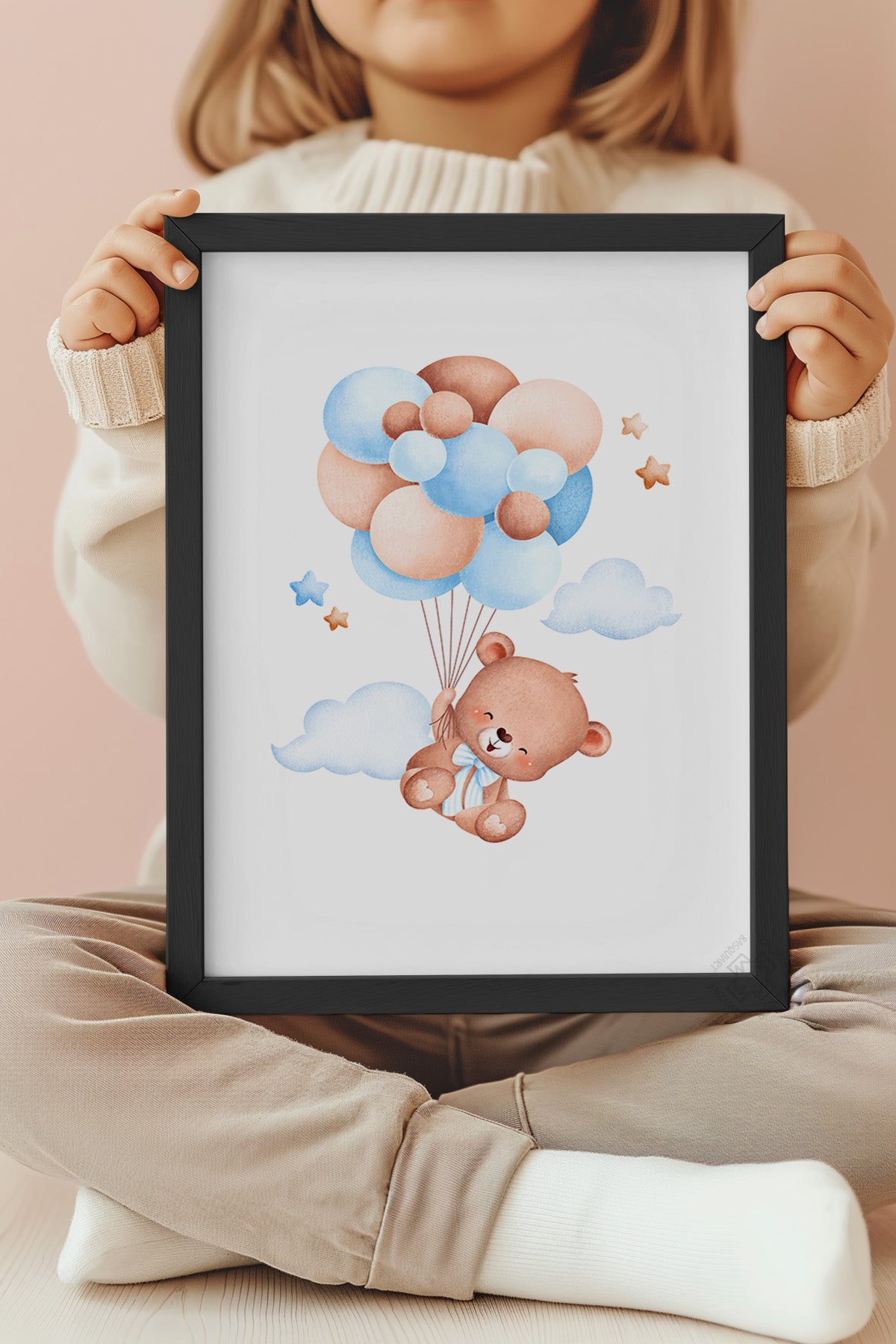Çocuk Odası, Bebek Odası Siyah Çerçeveli Poster, Tablo No:3