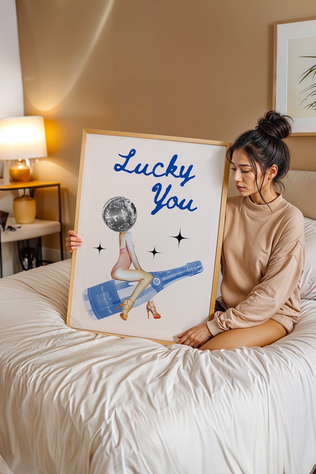 Lucky You Serisi Ahşap Çerçeveli Poster, Tablo Duvar Dekoru No:30