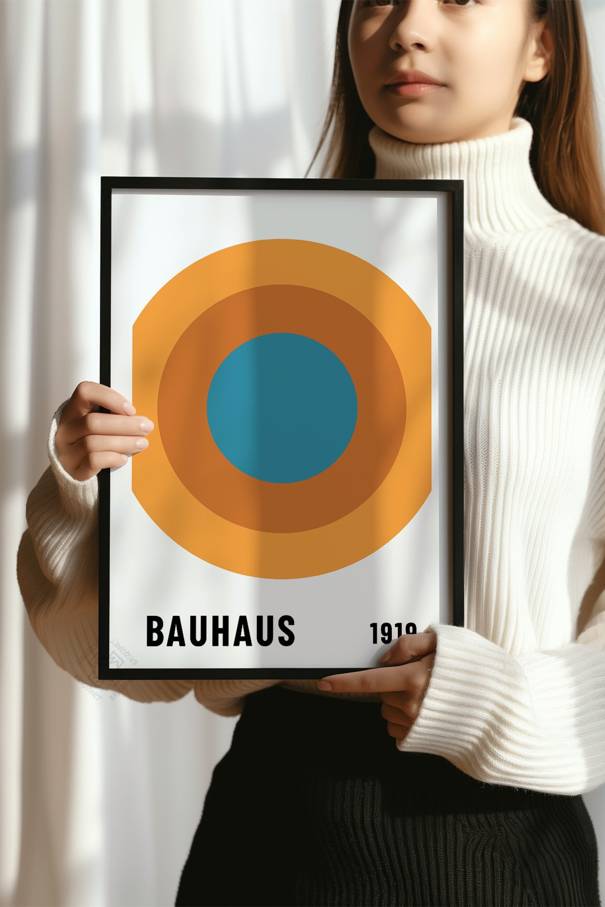 Bauhaus Serisi Siyah Çerçeveli Poster, Tablo No:93
