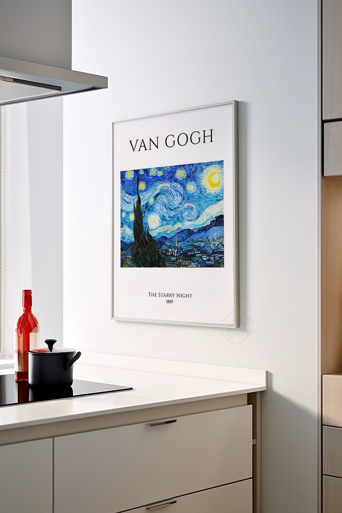 Vincent Van Gogh Serisi Beyaz Çerçeveli Poster, Tablo Duvar Dekoru No:5