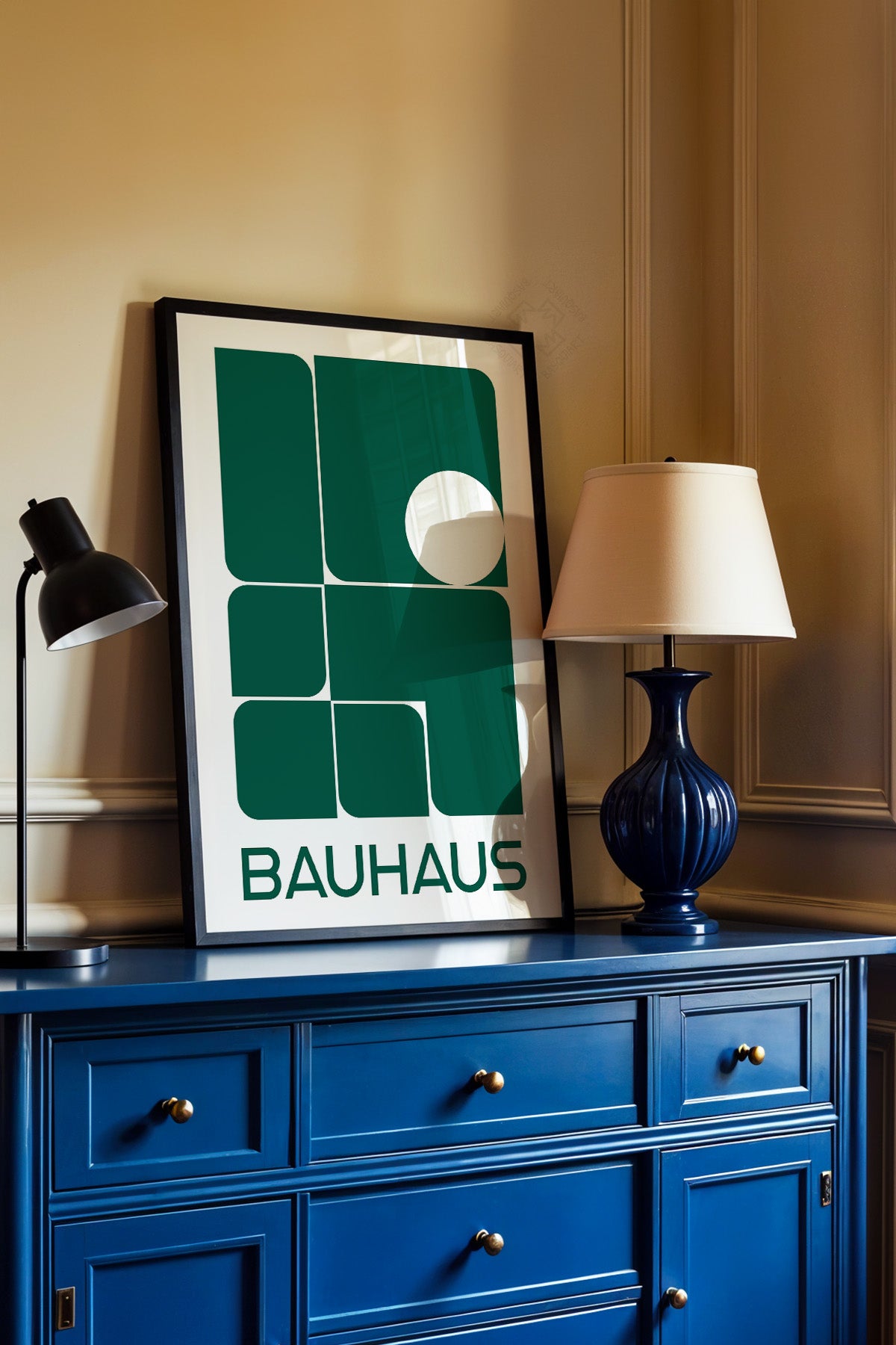 Bauhaus Serisi Siyah Çerçeveli Poster, Tablo No:85