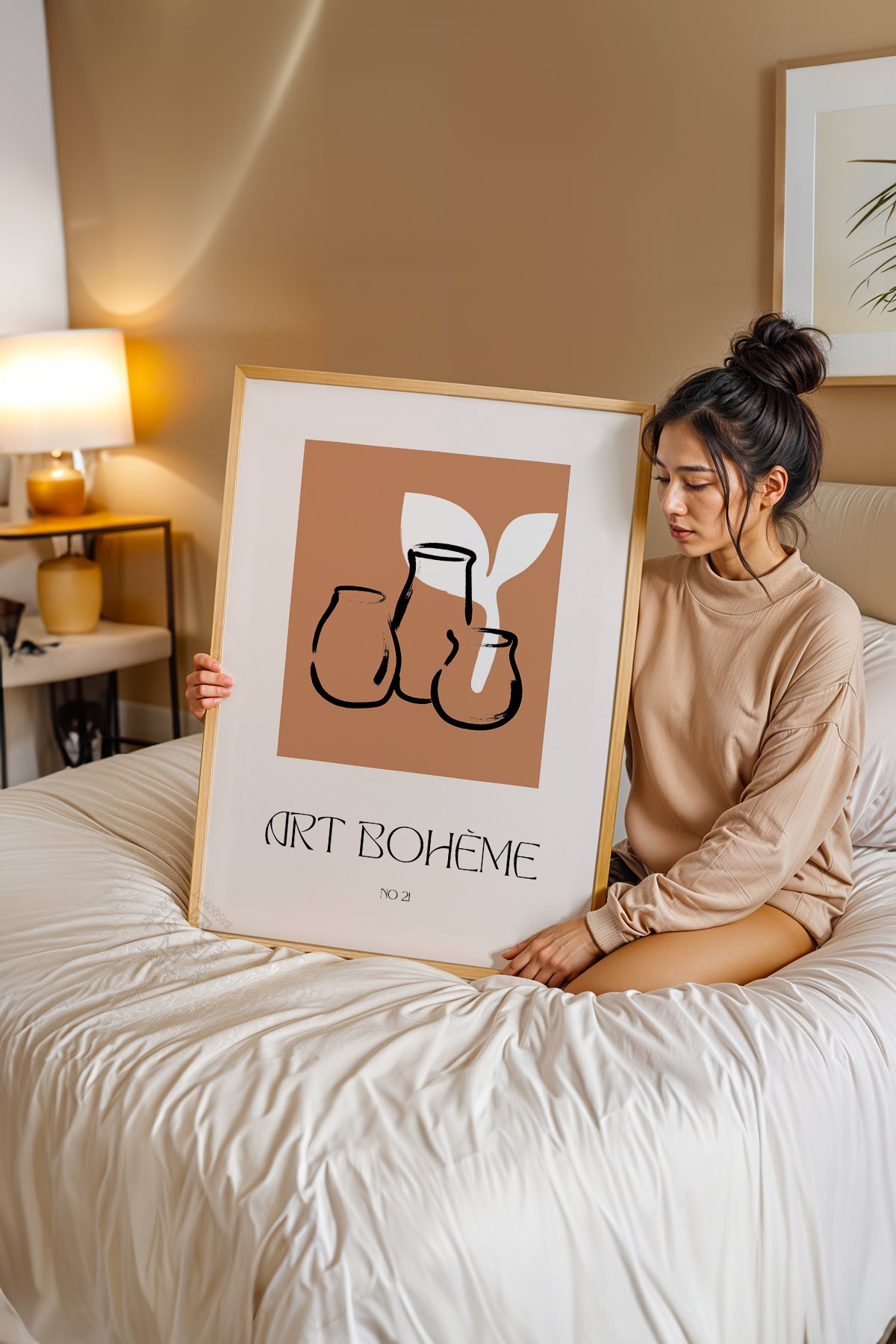 Bohemian Serisi Ahşap Çerçeveli Poster, Tablo No:69