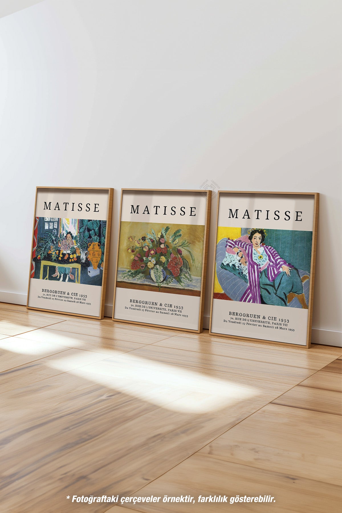 Matisse 3'lü Ahşap Çerçeveli Poster, Tablo Seti No:12