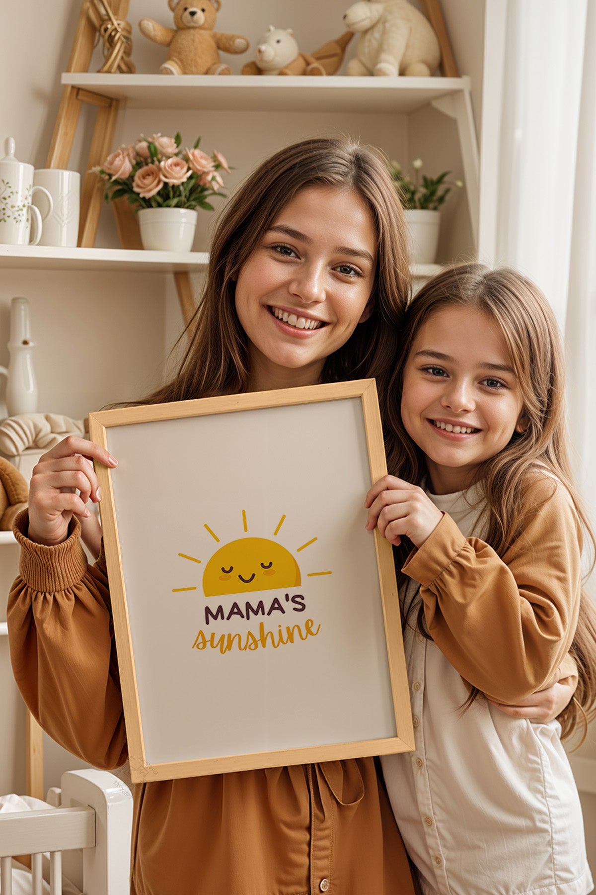 Çocuk Odası, Bebek Odası Ahşap Çerçeveli Poster, Tablo No:19