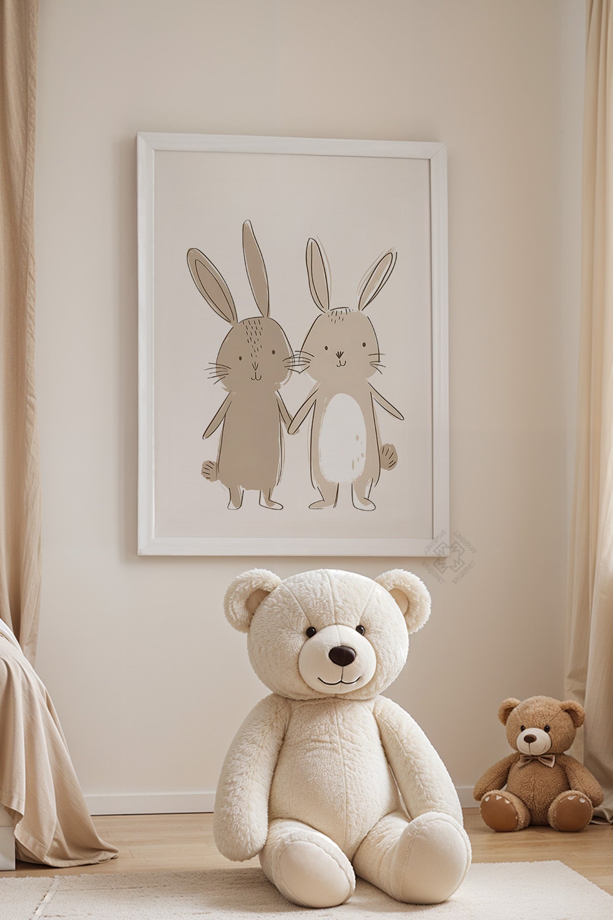 Çocuk Odası, Bebek Odası Beyaz Çerçeveli Poster, Tablo No:82