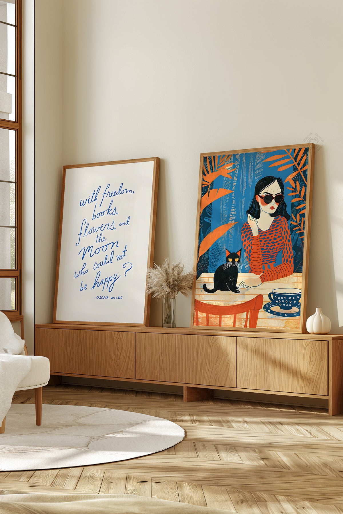 Oscar Wilde 2'li Ahşap Çerçeveli Poster, Sanatsal Tablo Seti No:3