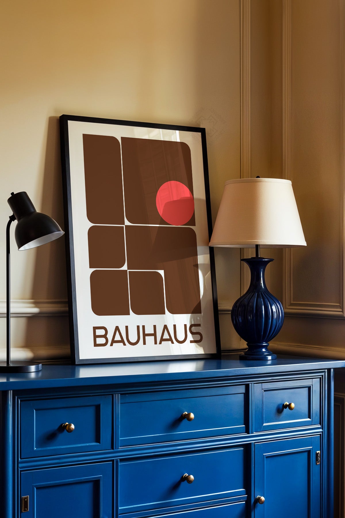 Bauhaus Serisi Siyah Çerçeveli Poster, Tablo No:81