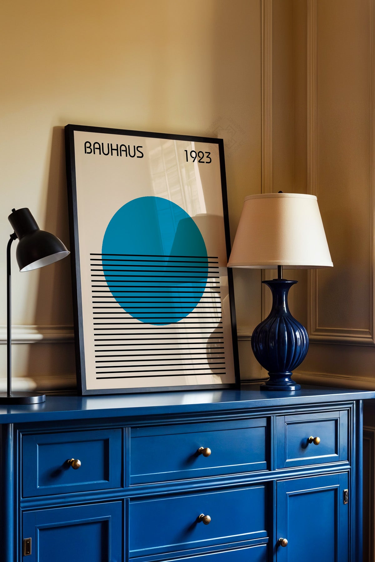 Bauhaus Serisi Siyah Çerçeveli Poster, Tablo No:17