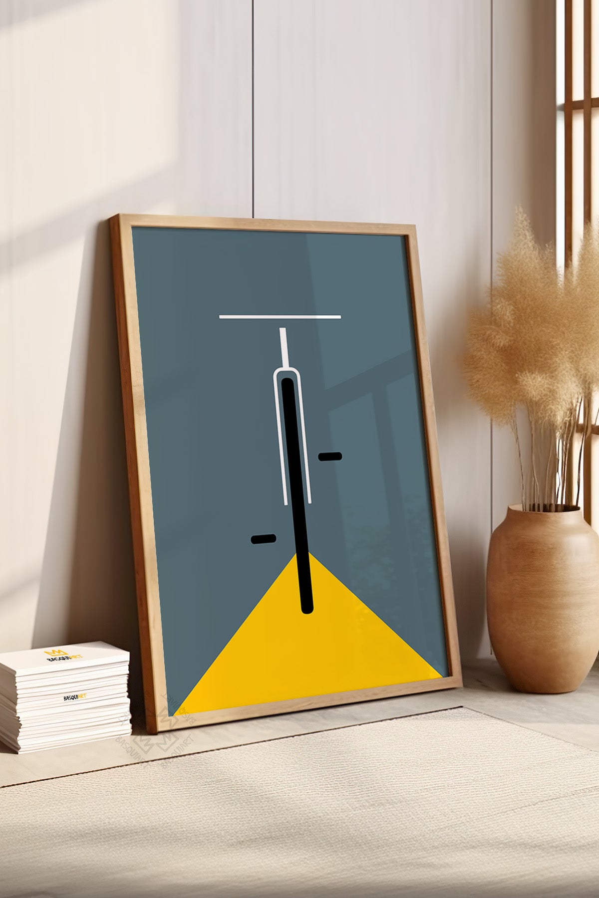Bauhaus Serisi Ahşap Çerçeveli Poster, Tablo No:55