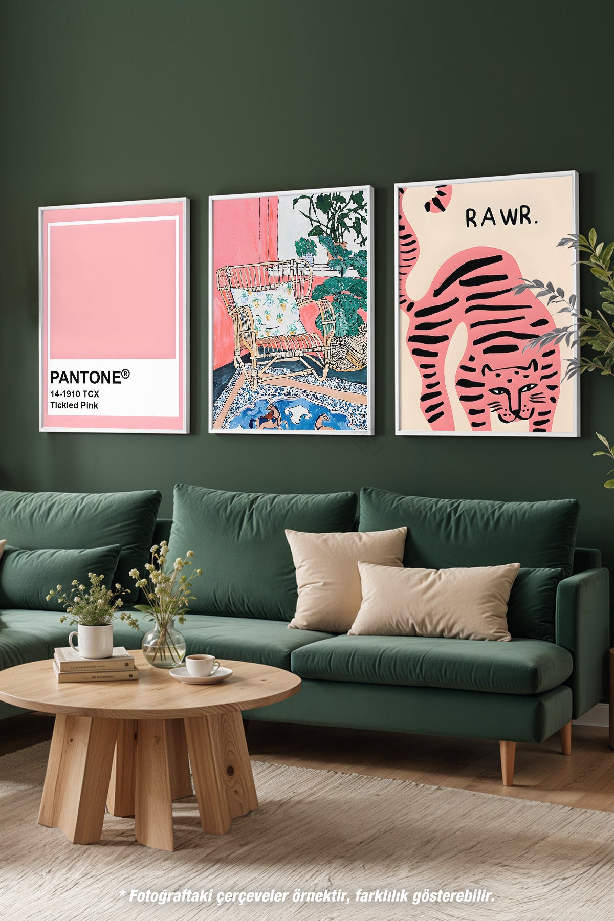 Grafik Tasarım 3'lü Beyaz Çerçeveli Poster, Tablo Seti No:27