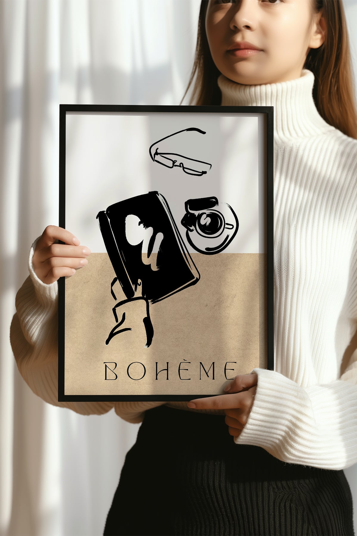 Bohemian Serisi Siyah Çerçeveli Poster, Tablo No:68