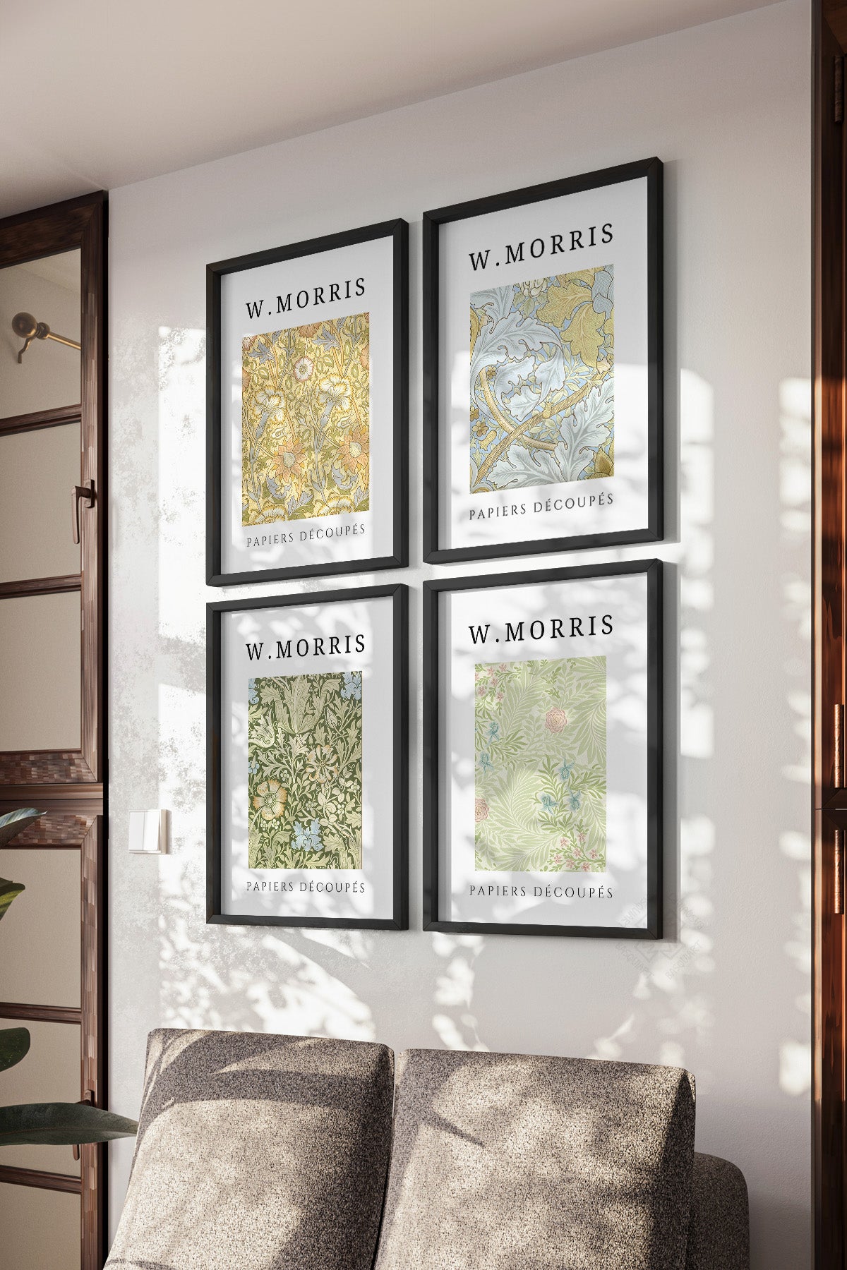 William Morris 4'lü Siyah Çerçeveli Poster, Tablo Seti No:41