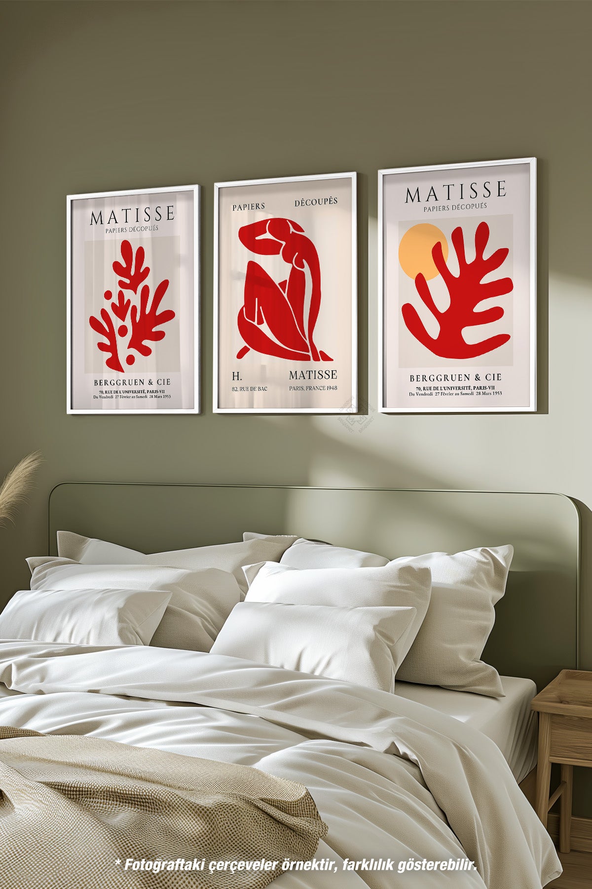 Matisse Vintage 3'lü Beyaz Çerçeveli Poster, Tablo Seti No:22