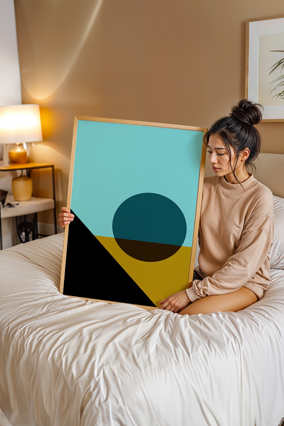Bauhaus Serisi Ahşap Çerçeveli Poster, Tablo No:80