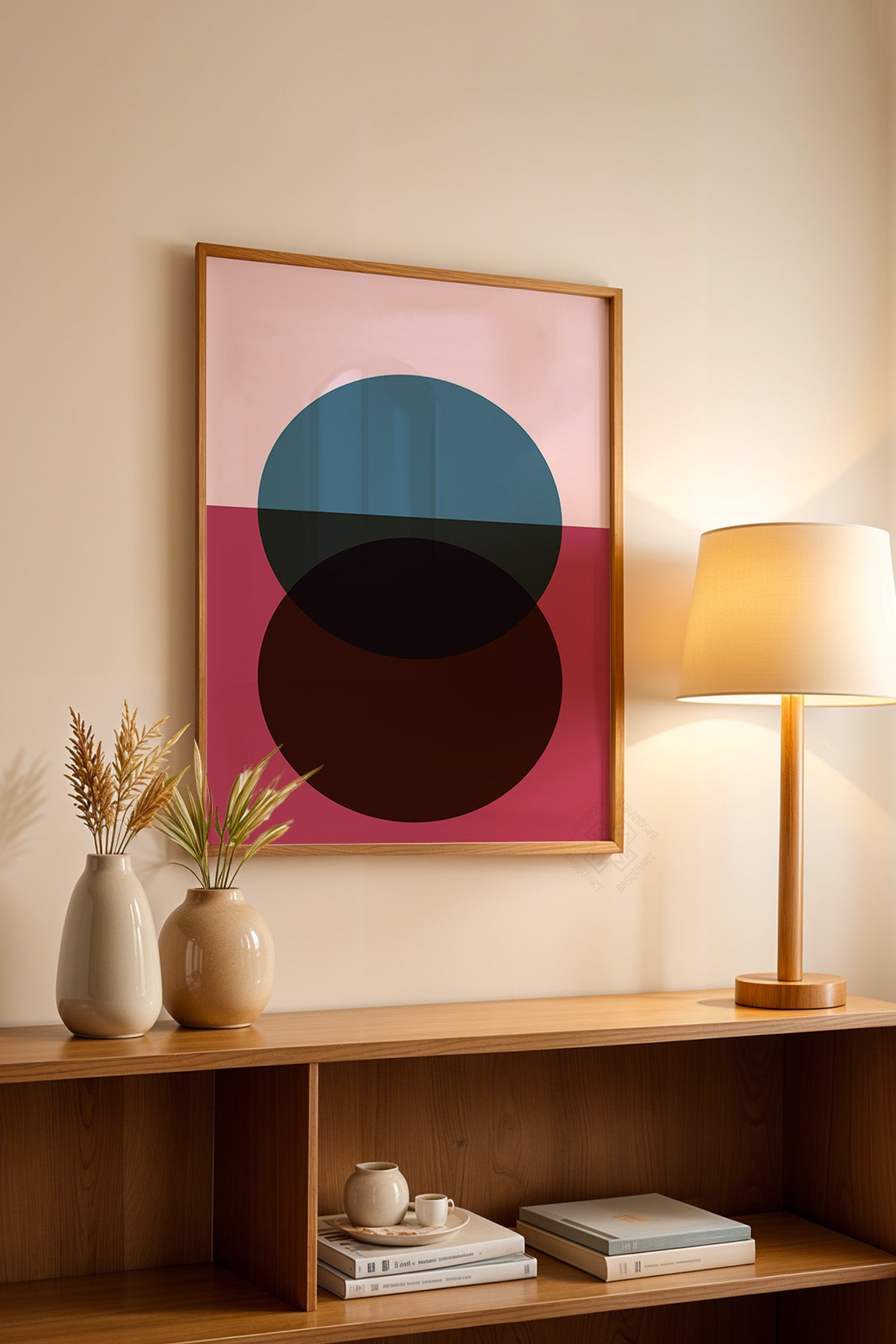 Bauhaus Serisi Ahşap Çerçeveli Poster, Tablo No:73