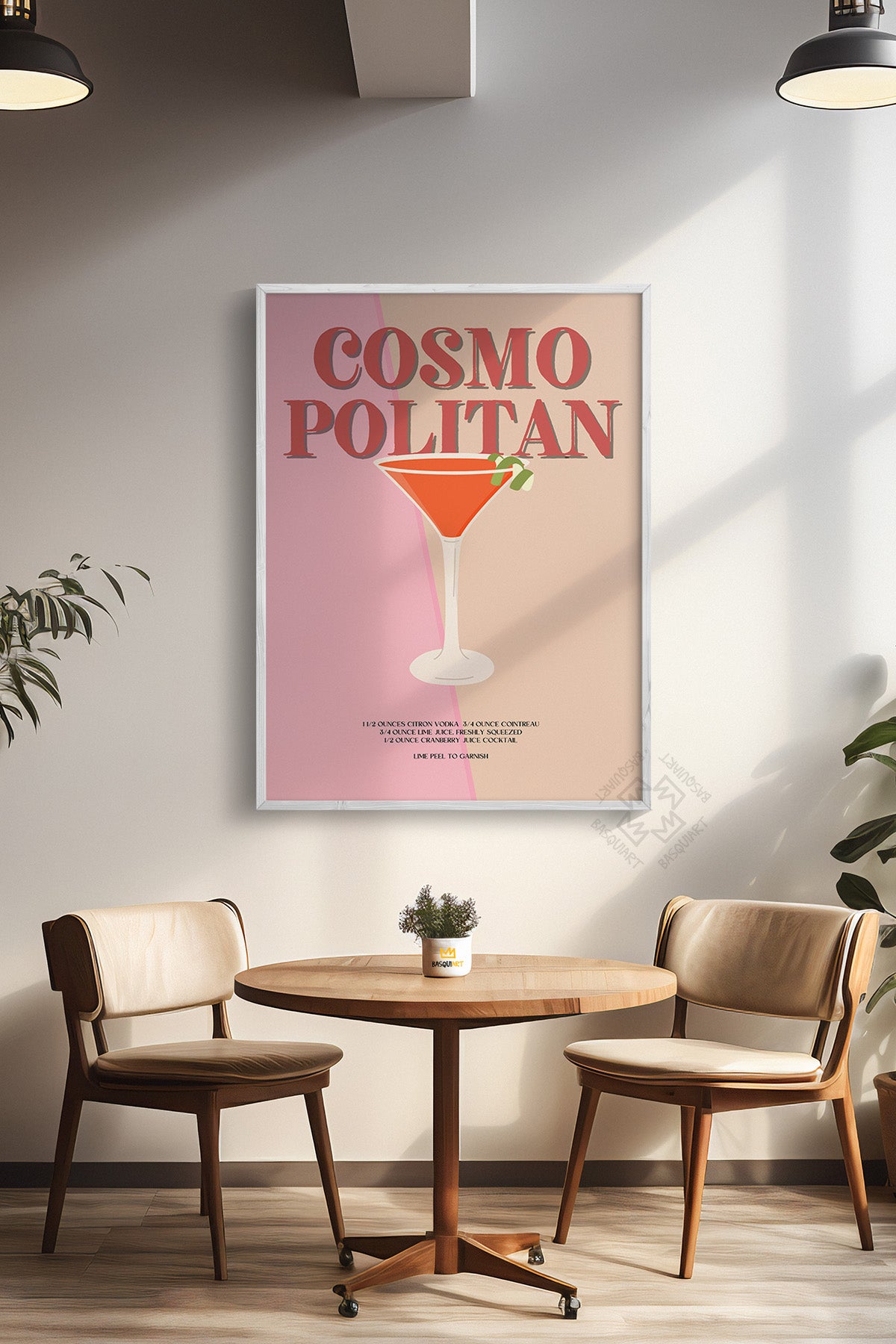 Kokteyl Serisi Beyaz Çerçeveli Poster, Tablo, Cafe, Restoran, Mutfak Duvar Dekoru No:53